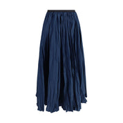 Sara Roka Blue Polyester Midi Skirt