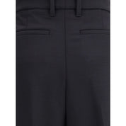True Royal Black Wool Casual Pants