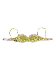 Dolce & Gabbana Lime Green Silk Satin Lace Padded Balconnet Underwear