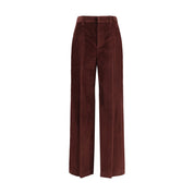 Brunello Cucinelli Bordeaux Cotton Casual Pants