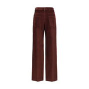 Brunello Cucinelli Bordeaux Cotton Casual Pants
