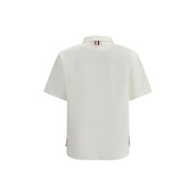 Thom Browne White Cotton Polo Shirt