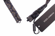 Dolce & Gabbana Blue Silk Baroque Fantasi Tied Bow Tie Papillon