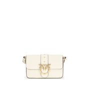PINKO White Calf Leather Bos Taurus Shoulder Bag