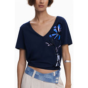 Desigual Blue Cotton Women T-Shirt