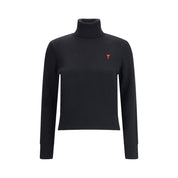 Ami Paris Black Merino Wool Turtleneck