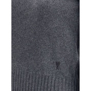Ami Paris Gray Cashmere Cashmere Sweater