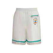 Casablanca White Silk Bermuda Shorts
