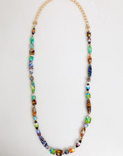 Dolce & Gabbana Multicolor Murano Glass Beads Brass Women Jewelry Necklace
