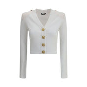 Balmain White Viscose Cardigan