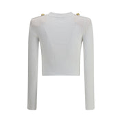 Balmain White Viscose Cardigan