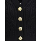 Balmain Black Viscose Cardigan