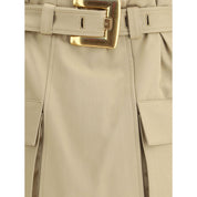 Balmain Beige Cotton Mini Skirt