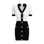 Balmain Braided pattern midi Dress
