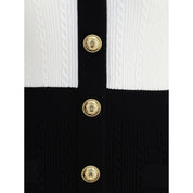 Balmain Braided pattern midi Dress