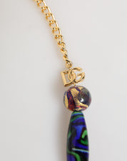Dolce & Gabbana Multicolor Murano Glass Beads Gold Brass Chain Jewelry Necklace