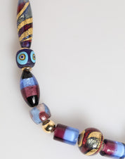 Dolce & Gabbana Multicolor Murano Glass Beads Gold Brass Chain Jewelry Necklace