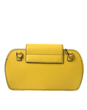 Dolce & Gabbana Yellow Smooth Leather DG Logo Clutch Crossbody Case Bag