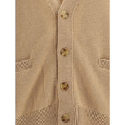 Laneus Beige Merino Wool Cardigan