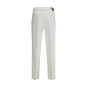 Brunello Cucinelli White Cotton Casual Pants