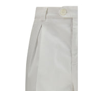 Brunello Cucinelli White Cotton Casual Pants