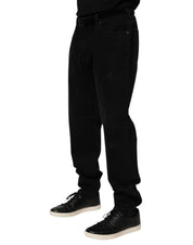 Dolce & Gabbana Black Cotton Regular Denim Men Trouser Jeans