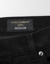 Dolce & Gabbana Black Cotton Regular Denim Men Trouser Jeans