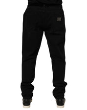 Dolce & Gabbana Black Cotton Regular Denim Men Trouser Jeans