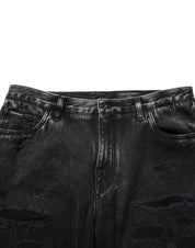 Dolce & Gabbana Black Washed Ripped Loose Cotton Denim Jeans