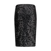 PINKO Black Polyester Midi Skirt