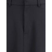 Balenciaga Black Fleece Wool Long Skirt