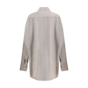 Di Stavnitser Gray Fleece Wool Dress Shirt