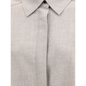 Di Stavnitser Gray Fleece Wool Dress Shirt