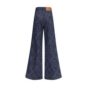 Etro Blue Cotton Flared Jeans