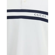 Gucci White Cotton Polo Shirt