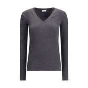 Brunello Cucinelli Gray Wool Long Sleeve T-Shirt