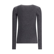 Brunello Cucinelli Gray Wool Long Sleeve T-Shirt
