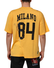 Dolce & Gabbana Yellow Secret Graden Floral Cotton CrewNeck T-shirt