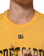 Dolce & Gabbana Yellow Secret Graden Floral Cotton CrewNeck T-shirt
