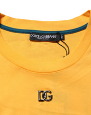 Dolce & Gabbana Yellow Secret Graden Floral Cotton CrewNeck T-shirt