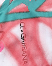 Dolce & Gabbana White Graffiti Crew Neck Short Sleeves T-shirt