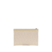 Fendi Cream Cotton Clutch Bag
