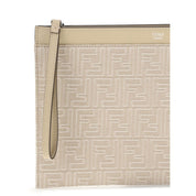 Fendi Cream Cotton Clutch Bag