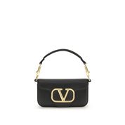 Valentino Garavani Black Calf Leather Bos Taurus Shoulder Bag