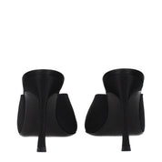 Amina Muaddi Black Satin High Heel Pumps