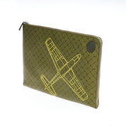 Trussardi Green Leather Clutch Bag