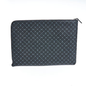 Trussardi Black Leather Clutch Bag