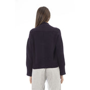 Alpha Studio Purple Merino Wool Women Cardigan