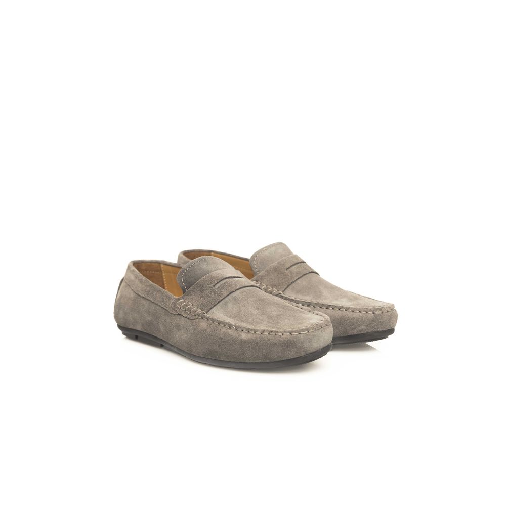 Cerruti 1881 Gray Cowhide Men Loafer