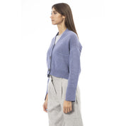Alpha Studio Light Blue Merino Wool Women Cardigan